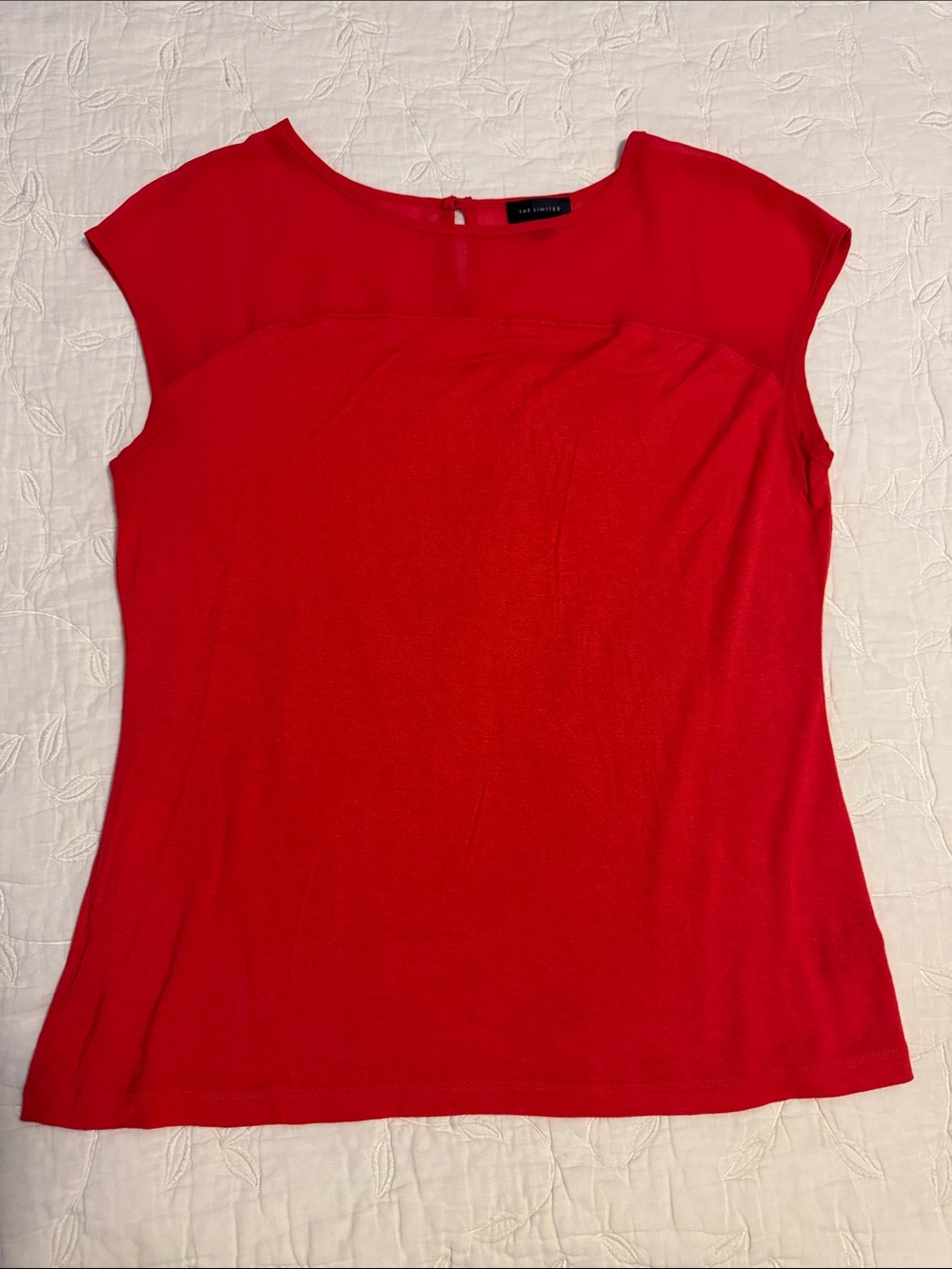 The Limited Bright Red Cap-Sleeve Blouse